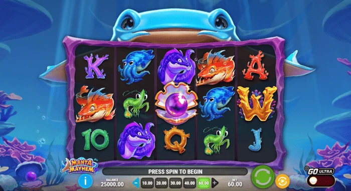 Manta Mayhem – zaslon igre s valjcima i mantom